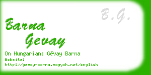 barna gevay business card